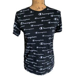 🍒 2/$20 🍒 Black Champion Repeating Logo Youth T-shirt XL